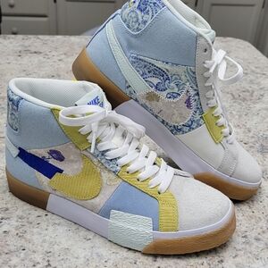 Nike High-Top Sneakers with Multicolor Patchwork